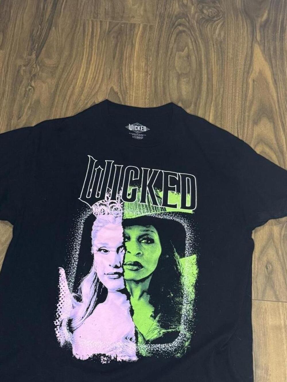 Wicked Elphaba Glinda TShirt Mens XL Black Graphic Universal Studios 100% Cotton